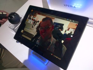 Silly faces, but an awesome 1920x1280 display (a little under the current iPad resolution but you'd be hard-pushed to tell).